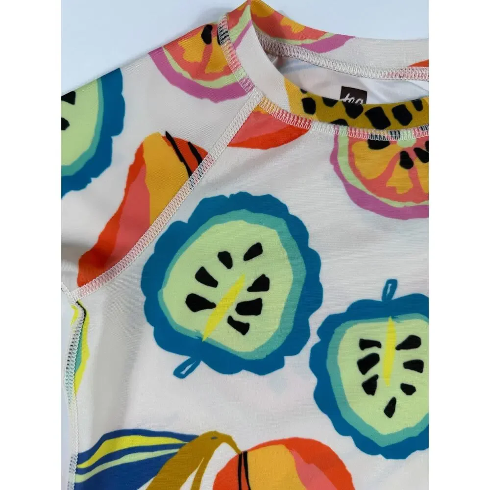 Tea Collection Fruit Print Rash Guard Swim Set Size 3